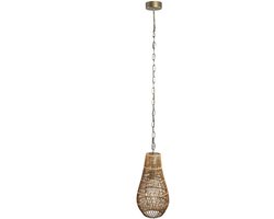 PTMD Erandi Ronde Hanglamp - H49 x Ø25 cm - Riet - Bruin