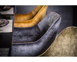 PTMD Fallon Velvet Barkrukken - 61x53x105 cm - Antraciet - Set van 2
