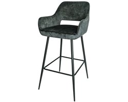 PTMD Fallon Velvet Barstoel - Antraciet