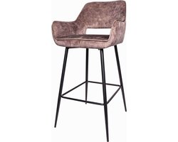 PTMD Fallon Velvet Barstoel -Bruin