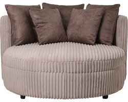 PTMD - Fauteuil Fayen - Taupe - 121x121x68cm