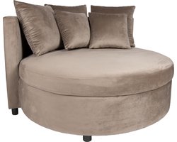 PTMD Fayen Fauteuil - H68 x Ø121 cm - Velvet - Zand