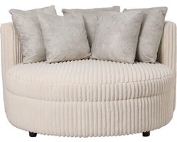 PTMD Fayen Taupe fauteuil ambience 2 cream 5 pillows