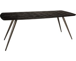 PTMD Fieron Black acaia wooden dining table oval 240cm