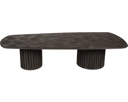 PTMD Fieron Black wooden coffee table double round base