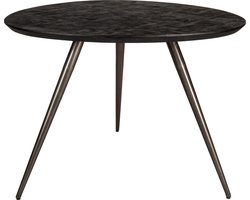 PTMD Fieron Black wooden dining table organic round