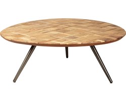PTMD Fieron Natural wooden coffee table organic round