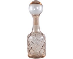 PTMD Fles Cianna - 12x12x37 cm - Glas - Bruin