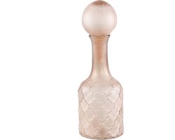 PTMD Fles Cianna - 12x12x37 cm - Glas - Bruinroze