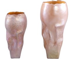 PTMD Forty Vaas - 17 x 17 x 36 cm - Glas - Peach