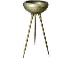 PTMD Genesis Bloempot Op Poten - 47,5x46,5x98,5 cm - Metaal - Grijs
