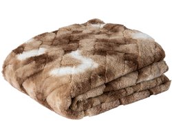PTMD Geraldine Deken - 140x170x2 cm - Imitatie Bont - Bruin
