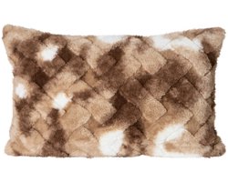 PTMD Geraldine Sierkussen - 60x10x40 cm - Imitatie Bont - Bruin