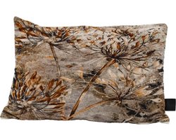 PTMD Gerino Rechthoekig Kussen - 60x10x40 cm - Fluweel - Grijs