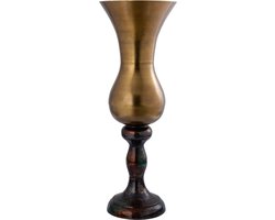 PTMD Ginno Bloempot - 35x35x99 cm - Aluminium - Messing