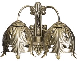 PTMD Glenny goudkleurig wandlamp metalen met twee lichtbronnen maat in cm: 40 x 21 x 29 Goud