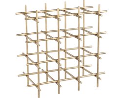 PTMD Gordo Brass Steel Square Open Frame Wine Rack