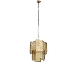 PTMD Hanglamp Loucas - 42x42x48 cm - Glas - Messing