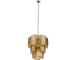PTMD Hanglamp Loucas - 56x56x72 cm - Glas - Messing
