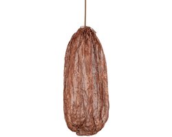 PTMD Hanglamp Maitia - 30x30x48 cm - Textiel - Koper