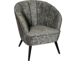 PTMD  hanna luxury grijs velvet stoel houten poten