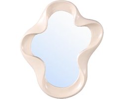 PTMD Hannah Cream Poly Organic Shaped Mirror Shiny S