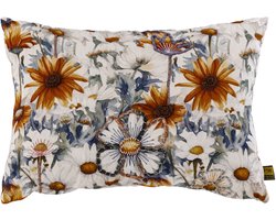 PTMD Helenor Natural Rectangle Cotton Cushion Flowers