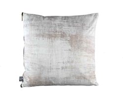 PTMD Ilse Vierkant Kussen - 45 x 10 x 45 cm - Velvet - Wit/goud