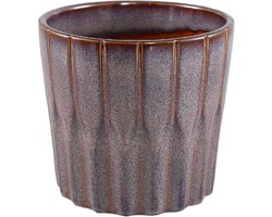 PTMD Jasmijn Purple Glazed Ceramic Pot Minimal Round XL