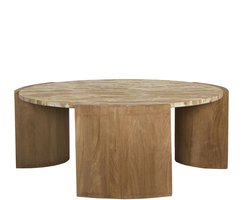 PTMD Javina Natural Marble Coffeetable Mangowood Base L