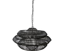 PTMD Jeff Hanglamp - H44 x Ø69 cm - Ijzer - Zwart