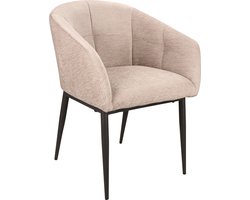 PTMD Jeno Cream 04 aura fabric armchair black legs