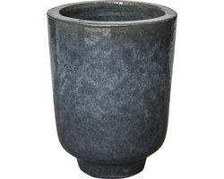 PTMD Jesse Ronde Bloempot - H60 x Ø50 cm - Keramiek - Donkergrijs