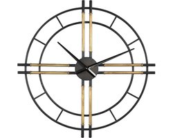 PTMD Joanna Ronde Klok - 83 x 5 x 83 cm - Metaal - Zwart/goud