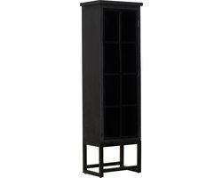 PTMD Juhar Black oak cabinet smoke glass iron frame M