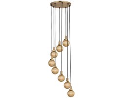 PTMD Juliet Hanglamp - 38 x 38 x 180 cm - Glas - Goud