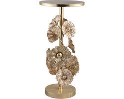 PTMD Julina Ronde Bijzettafel - H80,5 x 38 cm - Metaal - Goud
