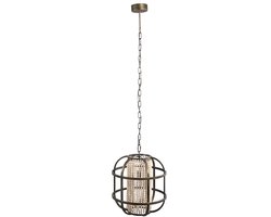 PTMD July Ronde Hanglamp - H152 x Ø42 cm - Metaal - Zwart
