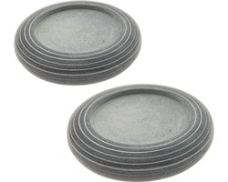 PTMD - Kaarsenhouder Voor Stompkaars - Speksteen - Ø 12 x 2.5 cm - 2 Stuks