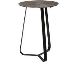 PTMD Kae Bijzettafel - H54 x Ø40 cm - Ijzer/Alluminium - Goud