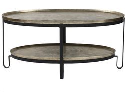 PTMD Kae Gold Ovale Alu Black Coffeetable