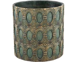 PTMD Kamilla Bloempot - 40x40x40 cm - Cement - Groen