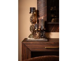 PTMD Kandelaar Barrie - 16x16x47 cm - Aluminium - Goud