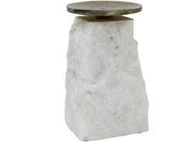 PTMD - Kandelaar Nimo - Wit - 9x9x16cm