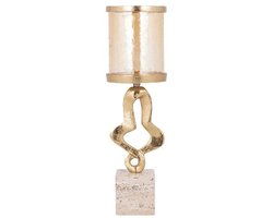 PTMD Kandelaar Sianaine - 11x11x37 cm - Aluminium - Goud