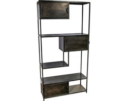 PTMD Kast Duana Playful Ijzer Zwart 198 x 100 x 35