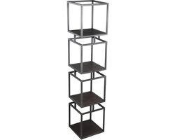 PTMD Kast Nanci - 33x33x155 cm - Ijzer - Zwart