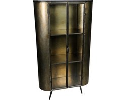 PTMD Kast Spacer Brass Iron Glas Deur Hoog