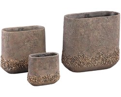 PTMD Kathryn Bloempot - 40x20x36 cm - Cement - Brons