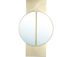 PTMD Keller Gesplitste Ronde Spiegel - 90 x 3 x 56 cm - Metaal - Goud